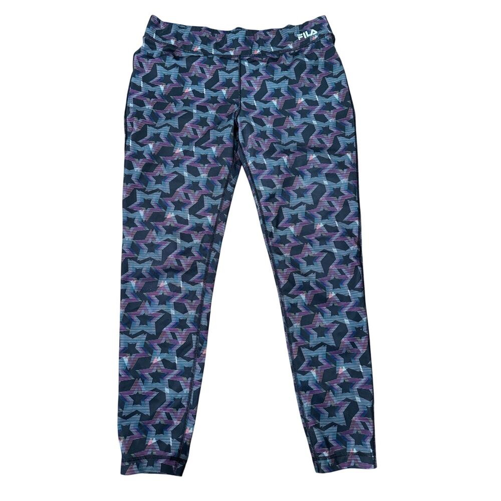 Fila Sport Women Printed Leggings Star Pattern Workout High Rise Athletic Large - Picture 1 of 5